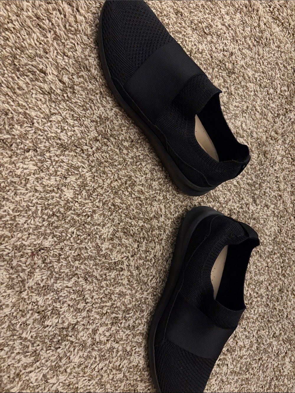 Clarks Women’s Black Slip-On Knit Sneakers - Picture 3 of 4